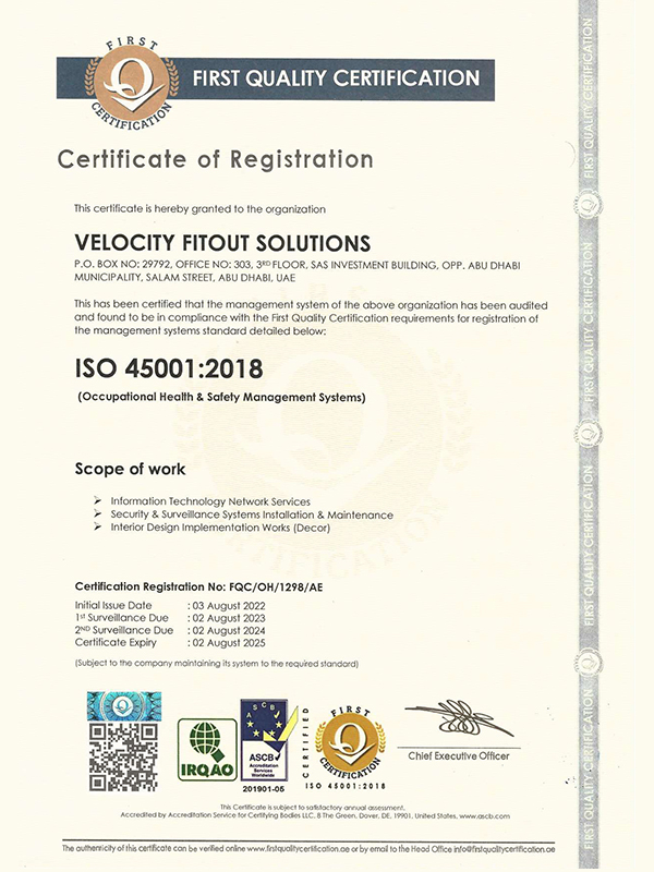 velocity ISO 45001:2018