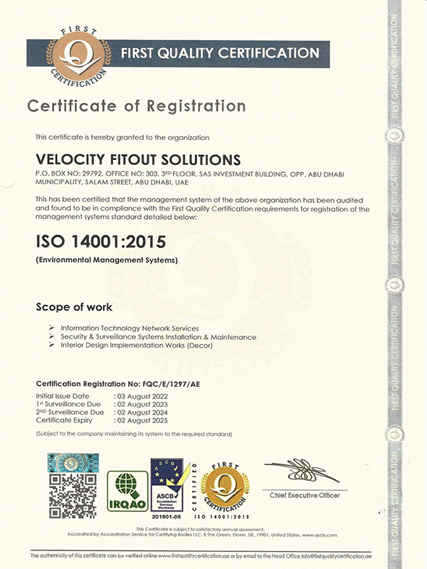 Velocity ISO 14001:2015